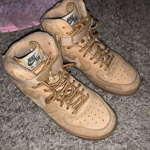 Tan Air Force ones high tops